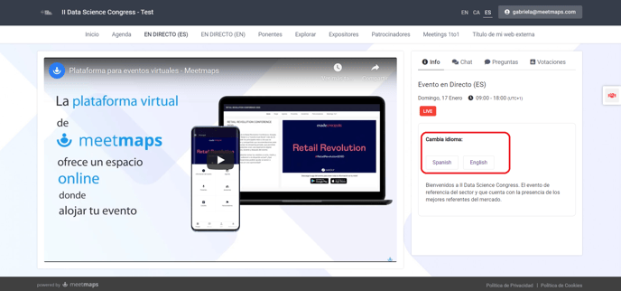 boton HTML idioma streaming